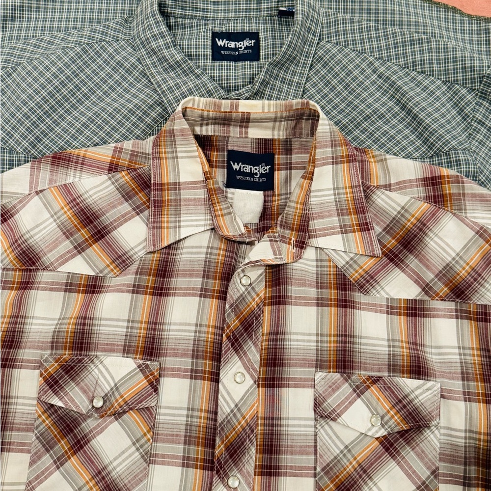 Wrangler Men’s Pearl Snap XXL Vintage Western Lot of 2
